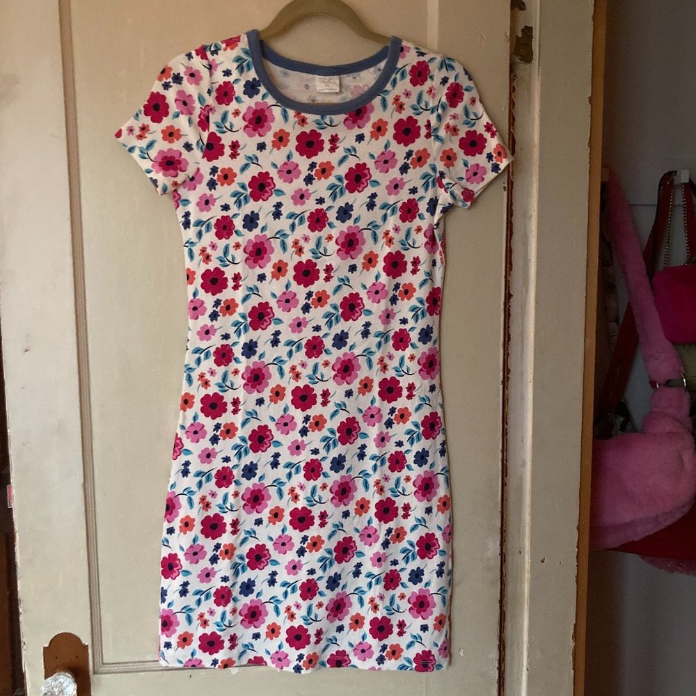 Touched by Nature Women's Organic Cotton Short-Sleeve Dress in Garden Floral